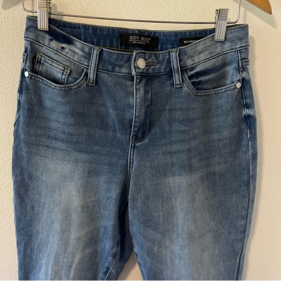 Judy Blue Thermadenim Undone Hem Boyfriend Jean Stretch Released Hem-5/27 - Picture 8 of 12